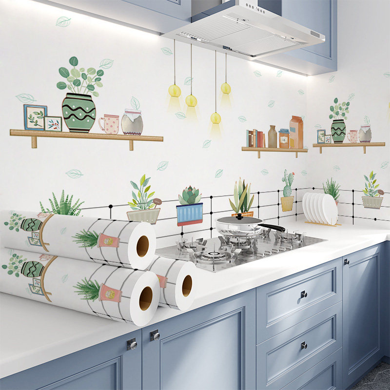 厨房防油贴纸自粘耐高温油烟机灶台墙贴防水橱柜瓷砖台面壁纸墙纸,淘宝优惠券,粉丝福利购,淘宝优惠卷