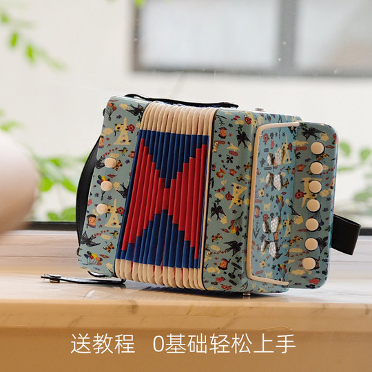 Acordeón francés vilac para niños, iluminación musical, mini instrumento musical, juguete de entrada, regalo para niño y niña de 3 años +