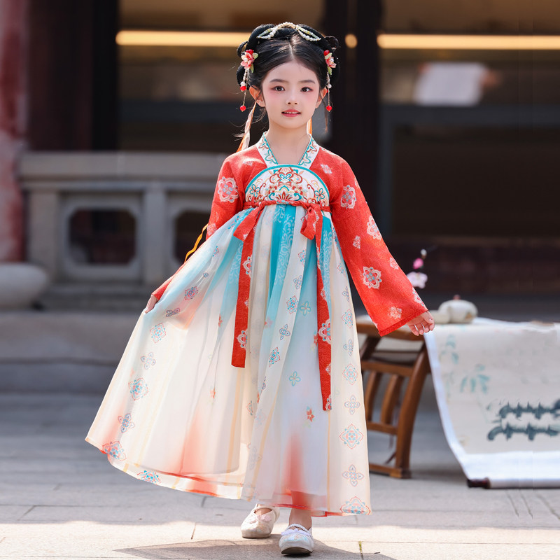 汉服女童2025春秋儿童高端襦裙中国风超仙古风唐装女孩古装连衣裙,淘宝优惠券,粉丝福利购,淘宝优惠卷