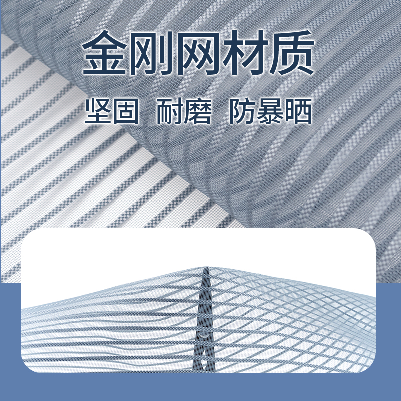 魔术贴防蚊门帘磁吸纱门家用阳台推拉门落地窗自装沙网纱窗门自粘-图1