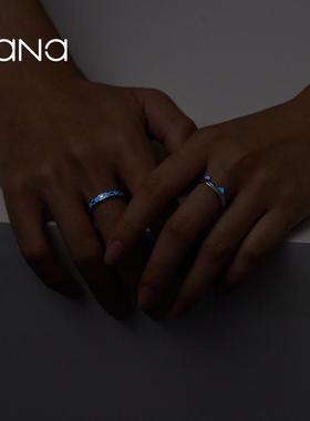 vana猫咪情侣对戒男女纯银一对活口调节轻奢小众个性戒指生日礼物