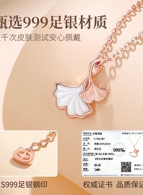 999纯银三生有幸项链女款2024新款轻奢小众锁骨链生日礼物送女友