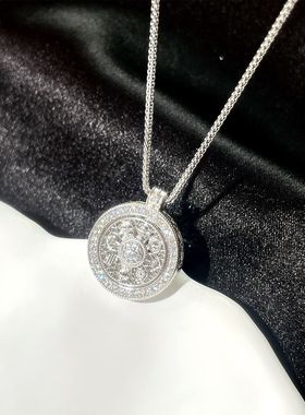 重工旋转八宝罗盘项炼女纯银轻奢小众新款情人节礼物送女友送妈妈
