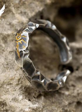 原创「许愿石」自律戒指潮牌银饰男生纯银情人节礼物男士独特男戒