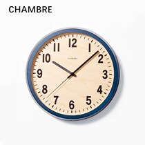 CHAMBRE Japanese original clothing import hanging clock Japanese solid wood living room round hanging bell bedroom mute quartz clock