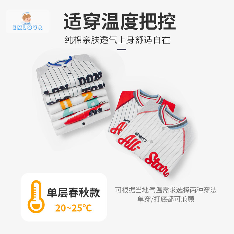 网红连体衣服夏季短袖满月服男哈衣 emlova连身衣/爬服/哈衣
