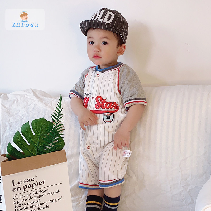 网红连体衣服夏季短袖满月服男哈衣 emlova连身衣/爬服/哈衣