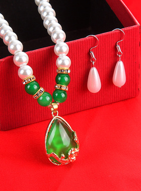 Women Necklace Chocker合成珍珠项链女送妈妈韩版简约中老年