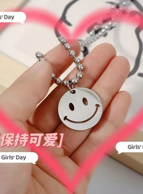 钛钢不掉色儿童项链洗澡可戴