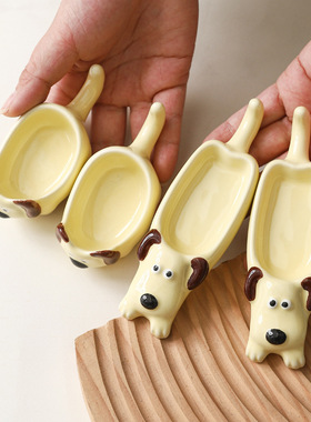 陶瓷创意蘸料碟筷子架兔子多功能卡通可爱造型小味碟可放筷子托架