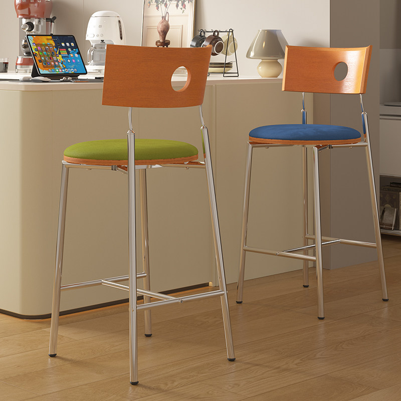 北欧高脚椅家用靠背吧台椅子现代简约酒吧椅前台椅设计师创意吧凳,淘宝优惠券,粉丝福利购,淘宝优惠卷