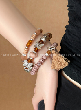 波西米亚民族风流苏串叠戴手链