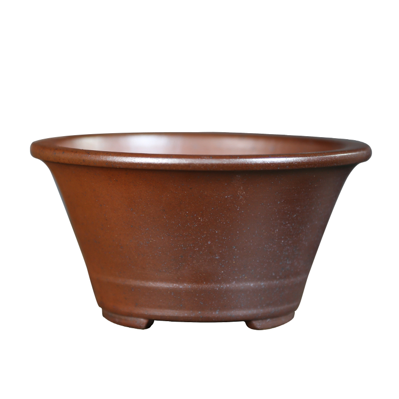 紫砂花盆中小号黑松盆景盆柴烧窑小树桩松柏菖蒲多肉绿植盆碗盆