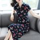 Women's POLO lapel large size short-sleeved dress