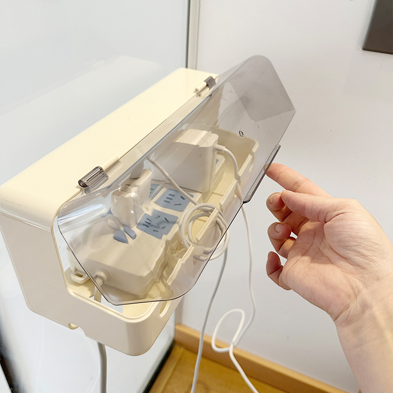 壁挂插排收纳盒数据线充电线电源线电线整理神器办公桌下理线架 - 图2