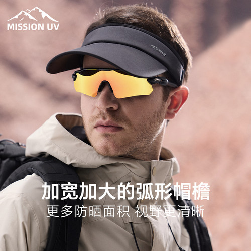 MISSION UV防晒帽男士户外跑步大檐空顶调节遮阳帽钓鱼帽子男夏季 - 图3