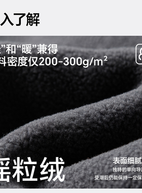 MISSIONUV男士摇粒绒穿插围巾