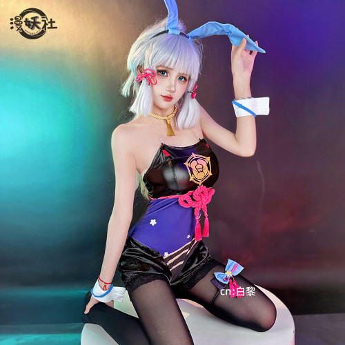 现货原神同人兔女郎cos神里绫华安柏 胡桃 迪希雅 多莉 可莉 妮露 - 图1