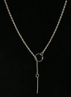 circle short necklace minimalist collarbone chain neck chai