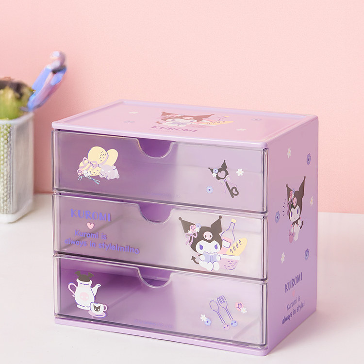 miniso名创优品三丽鸥三层抽屉收纳盒凯蒂猫桌面收纳盒首饰储物,淘宝优惠券,粉丝福利购,淘宝优惠卷