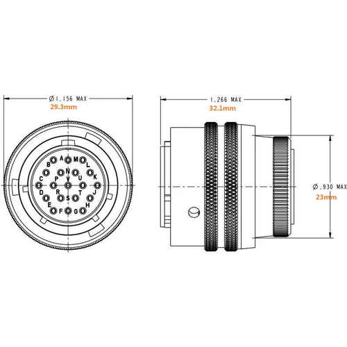 PT06E-14-15P/S(SR)安费诺AMPHENOL环形工业连接器航空插头接插件 - 图1