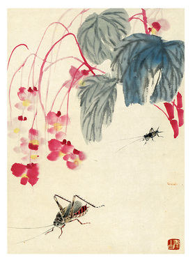 齐白石花鸟鱼虫客厅装饰画芯