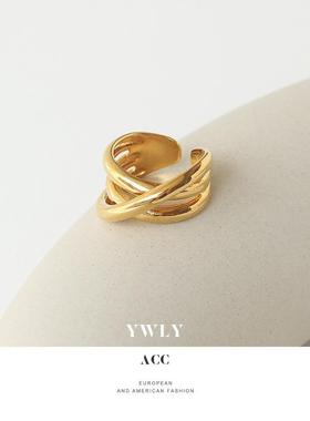 Ins Winding Simple Metal Ring Women