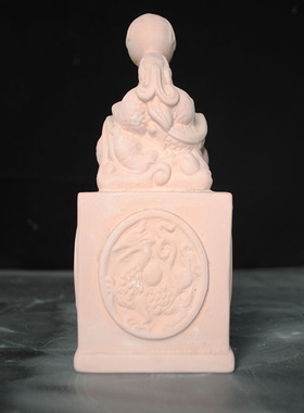 仿古陶艺陶瓷双龙戏珠印玺石膏模具注浆泥浆素坯手工白坯雕塑
