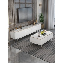 Rock plate tea table TV cabinet 2 4 m Living room Combined light extravagant small family Type modern minimalist TV side cabinet wall