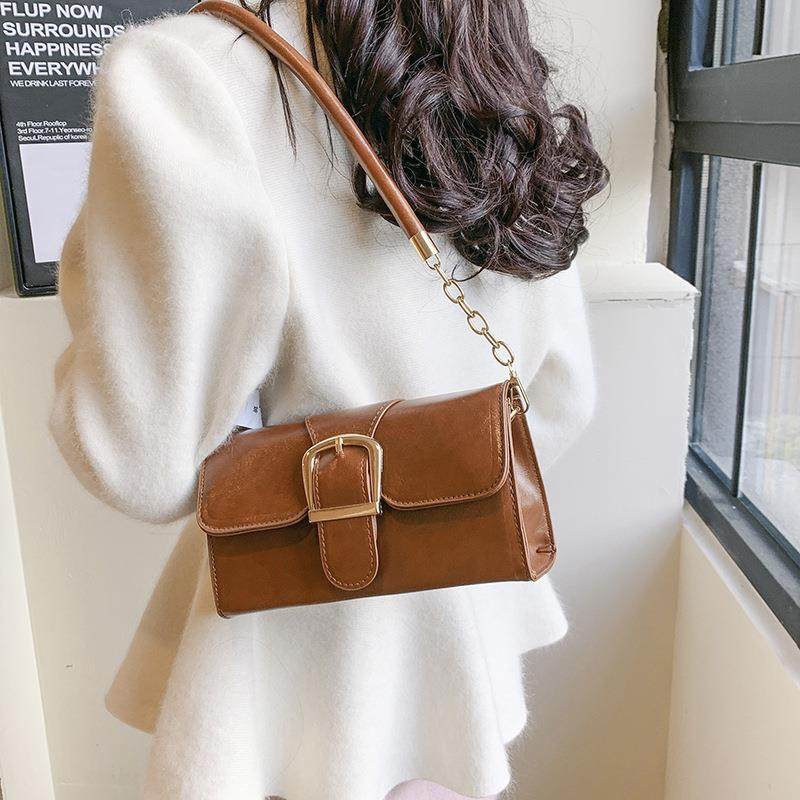 Stylish style latch vintage through crossbody shoulder bag - 图1