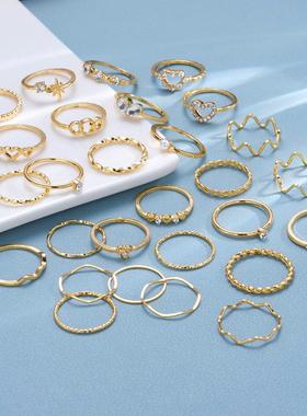 Love Wave28 piece set of gold joint rings