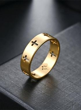 Popular minimalist cross, neutral style fashion ring, women