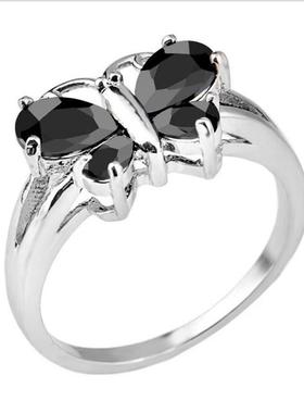 Chen Rui sells simple black zircon butterfly ring popular ex