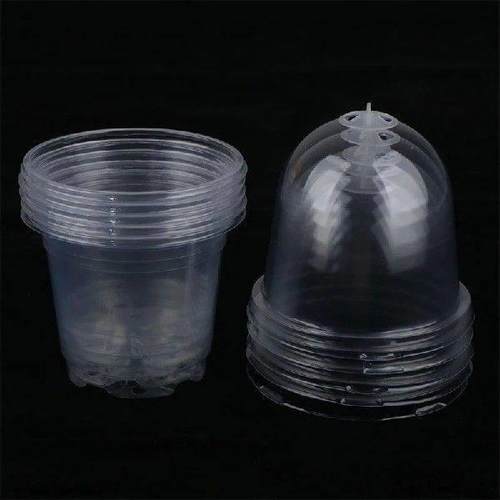 5Pcs Plant Nursery Pot Transparent Plastic PET Seed Stater - 图0