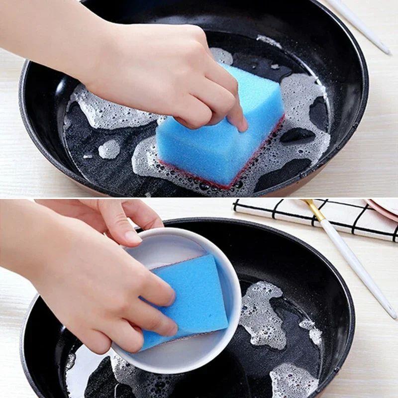 10Pcs/Set Dishwashing Sponge Kitchen Cleaning Tools Scrub Po - 图1
