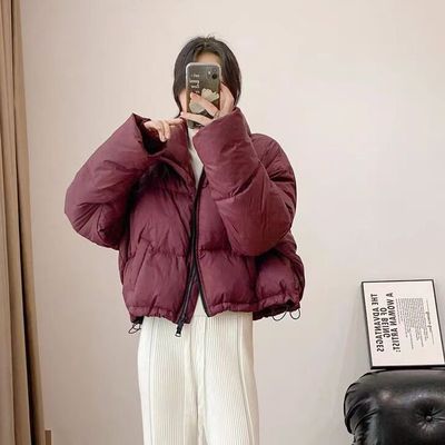 雅鹿2024冬季新款女士短款白鸭绒羽绒服面包廓形休闲轻柔保暖泡芙