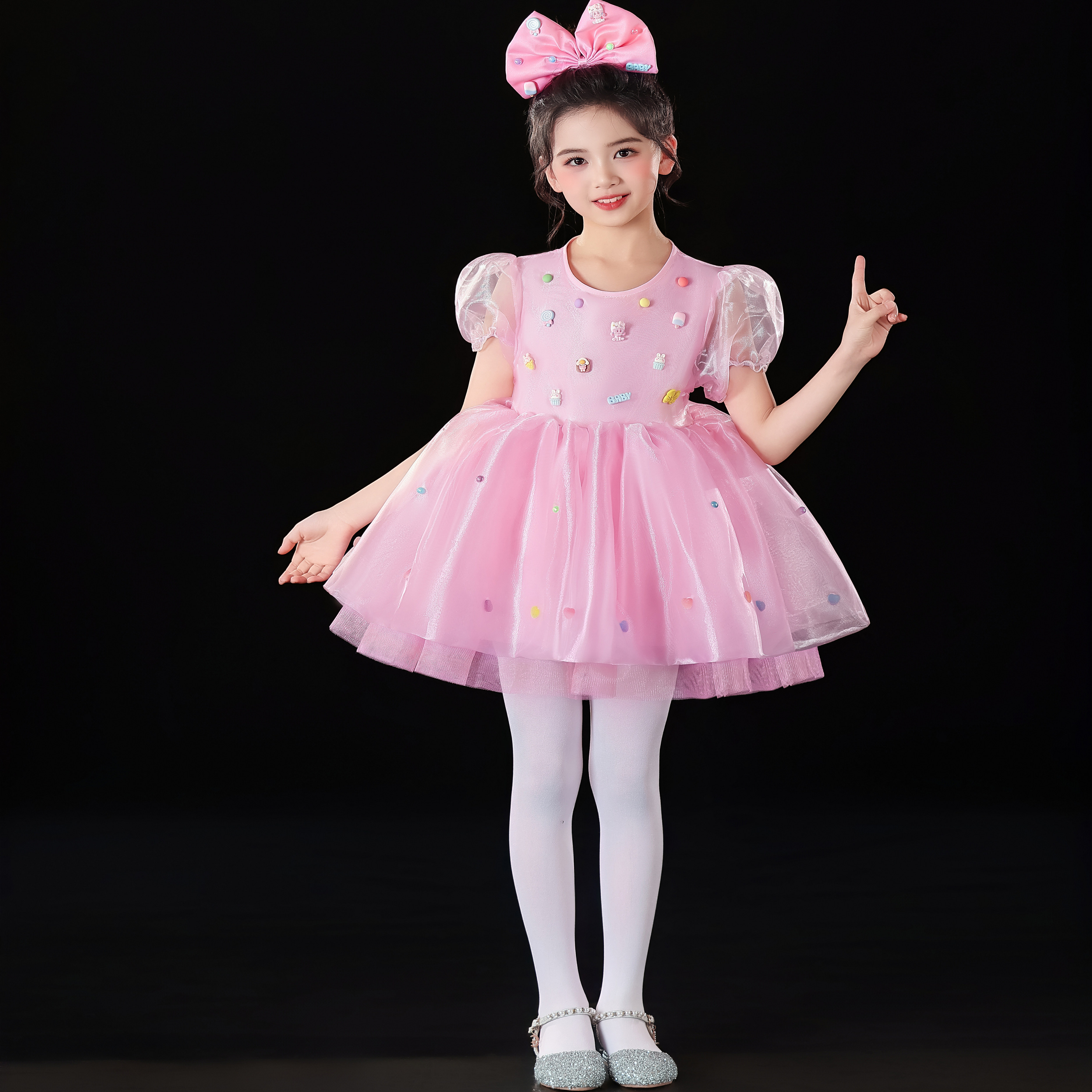 棒棒糖儿童可爱演出服蓬蓬裙甜甜圈糖果童心幼儿园舞蹈纱裙表演服,淘宝优惠券,粉丝福利购,淘宝优惠卷