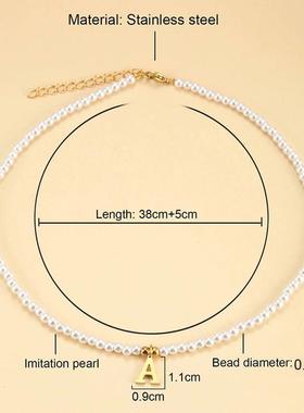 Stainless steel letters initial pendant necklace diy name Si