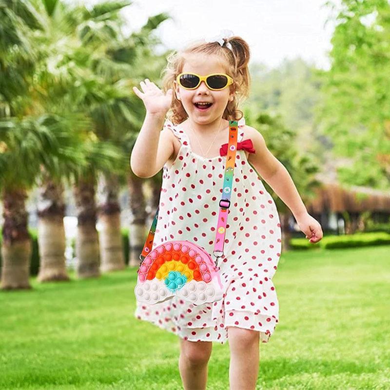 Rainbow Bag Pop Kawaii Fidget Coin Purse Push Bubble Toys Wo - 图2