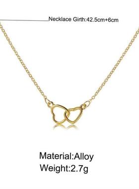 Love double ring necklace female clavicle chain womens