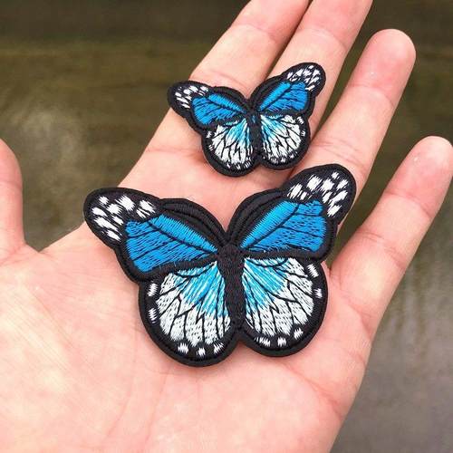 2PCS Butterfly Embroidery Badges Iron On Patches On Clothes - 图0
