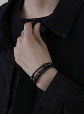 编绳朋克高级感痞帅手链男手环