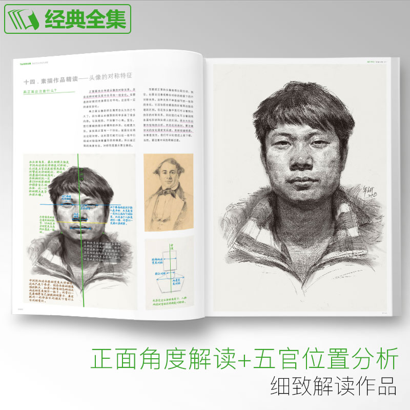 经典全集 精品细说系列 感悟头像 素描头像书籍人物线描线性结构临摹范本高考联考参考书 杨建飞主编