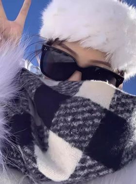 雪地墨镜女2025新款冬季雪山大脸显瘦防紫外线太阳镜高级感男眼镜