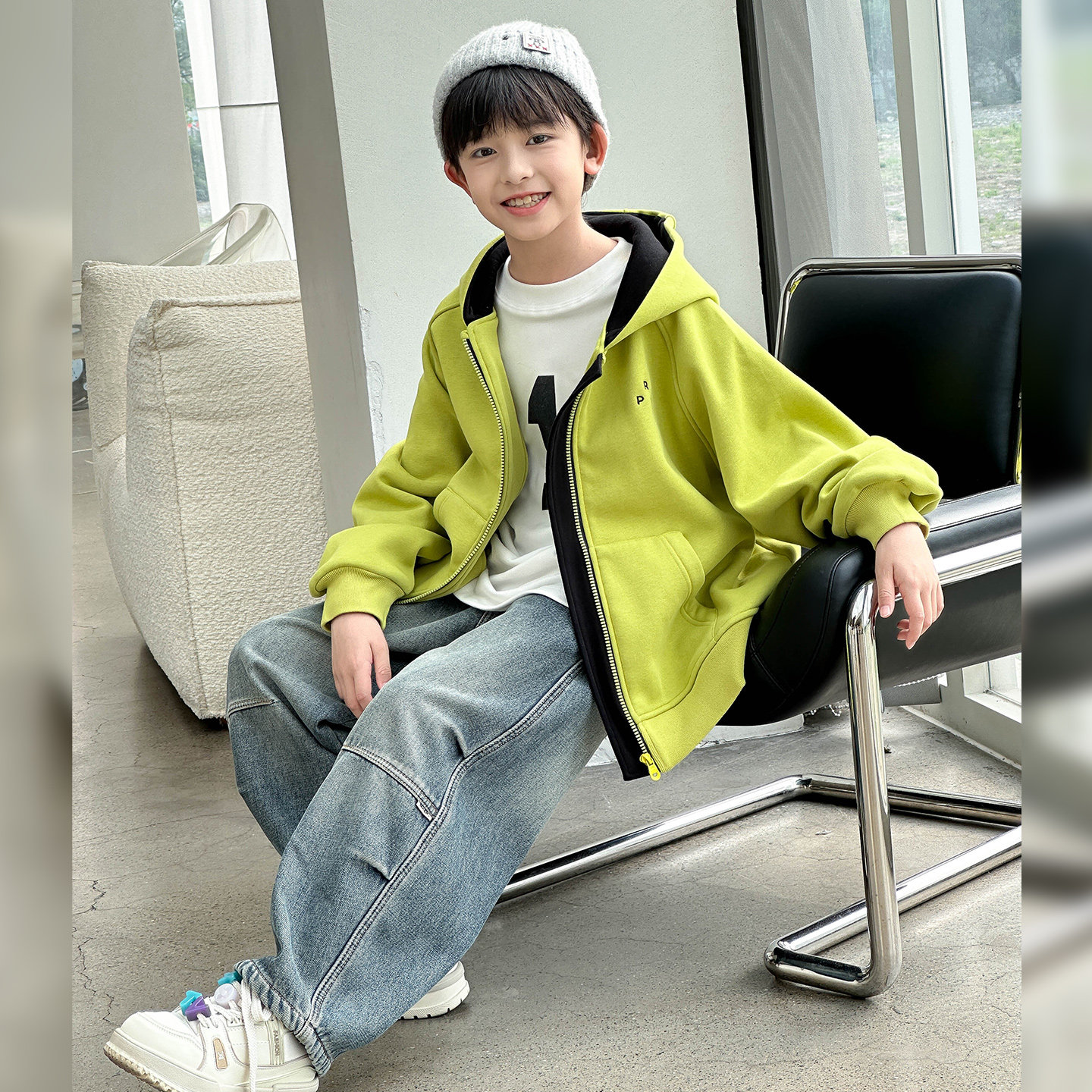 【加绒】男童冬季一体绒牛仔裤2025儿童洋气帅气潮酷加厚弯刀裤子,淘宝优惠券,粉丝福利购,淘宝优惠卷