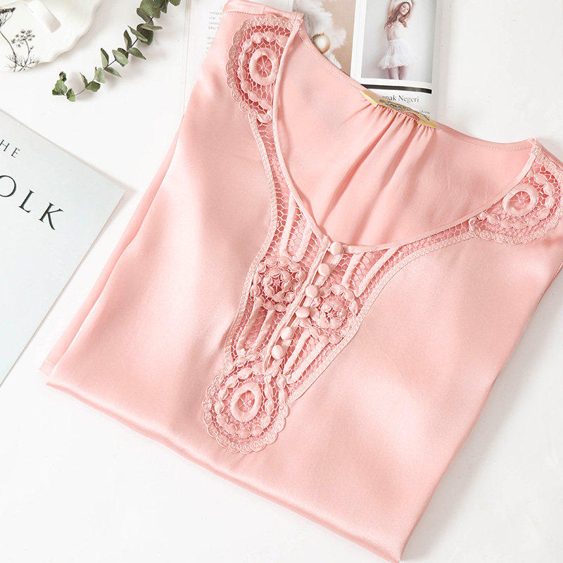 美标长袖女士重磅桑蚕丝性感睡裙 美标服饰宝航专卖睡裙