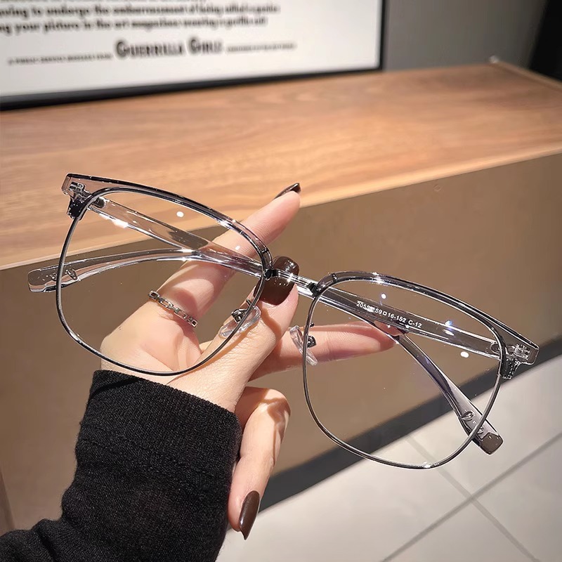 加大加宽超大框半框眼镜男款近视可配大码眼睛镜框架大脸显瘦 - 图3