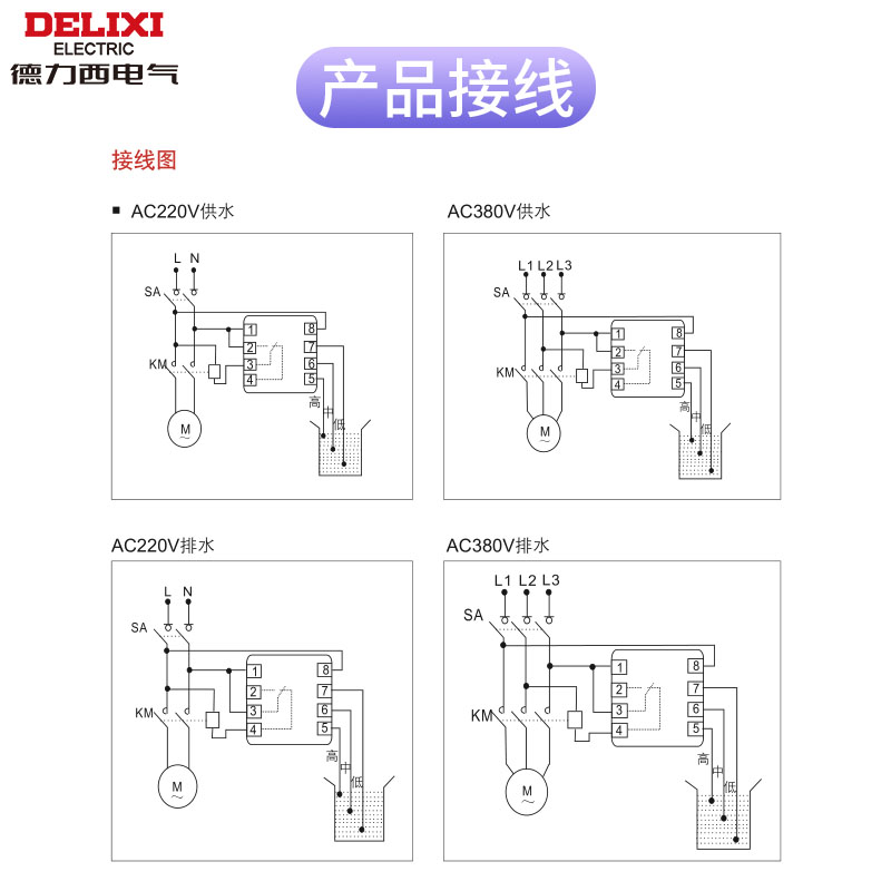 DELIXI电气JYB714液位继电器220V380V全自动液位水位控制器 - 图2