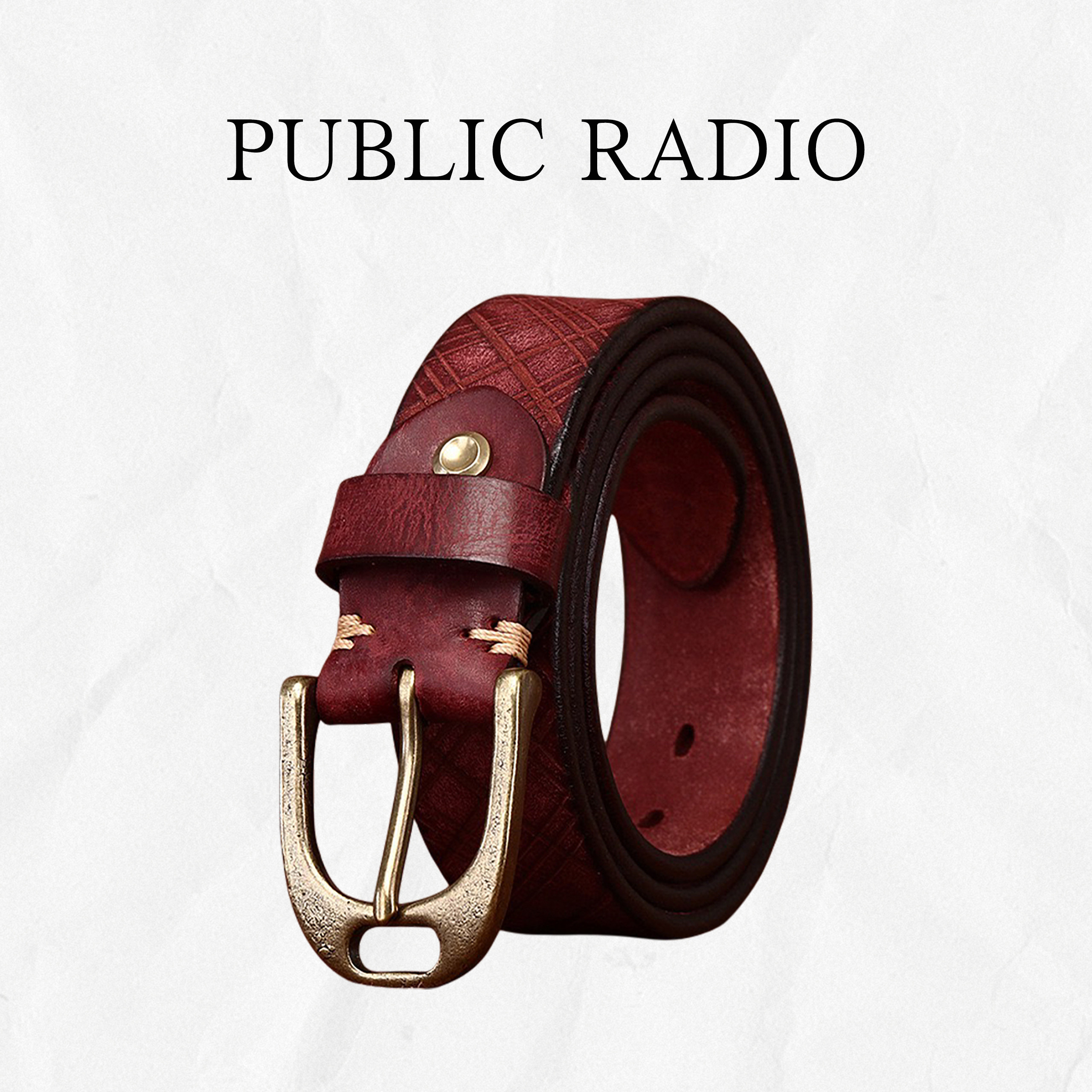 PUBLIC RADIO｜西部真皮腰带远古图腾复古男士狂野美式头层牛皮,淘宝优惠券,粉丝福利购,淘宝优惠卷