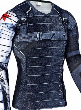 Men's Fast dry sports tigts Captain America Fitness T-sirt